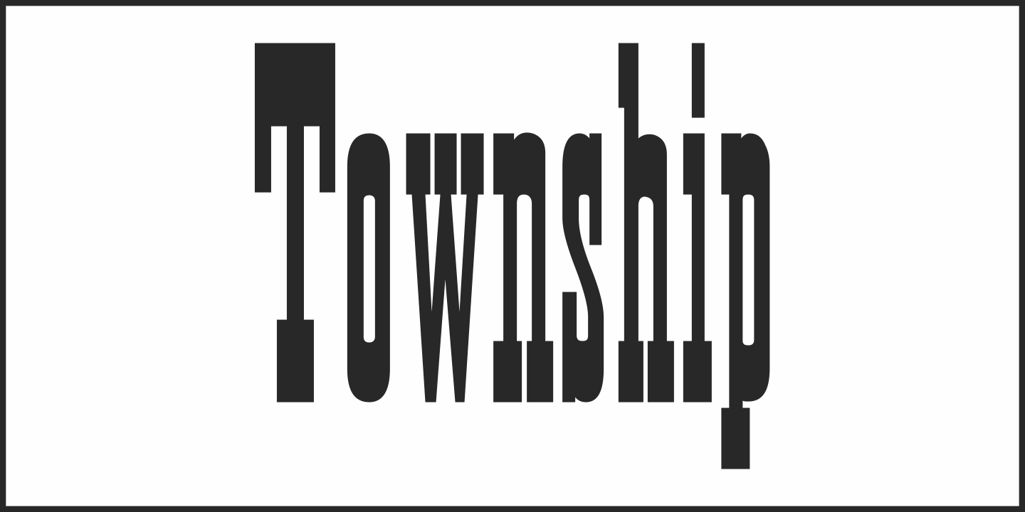 Beispiel einer Township JNL Oblique-Schriftart